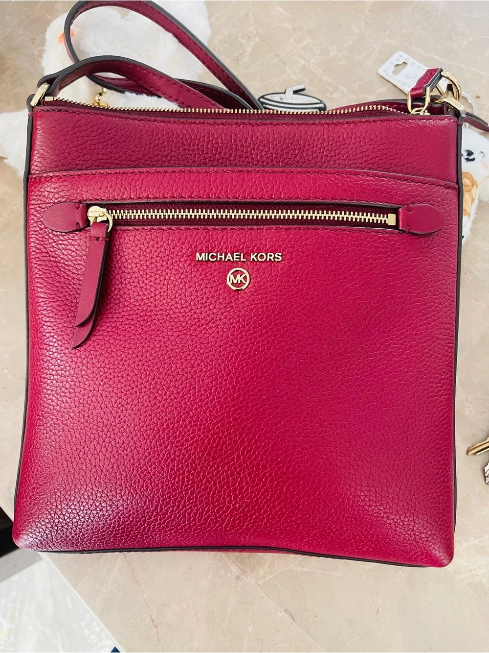 Beautiful Michael Kors Women's Bungury  Leather Crossbody Bag